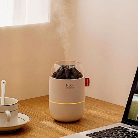 Ahşap Odun Ateşi Tasarımlı 280 Ml Ultrasonik Hava Nemlendirici & Aroma Difüzör – Soğuk Buhar Makinesi, Led Işıklı, Ortam Nemlendirici