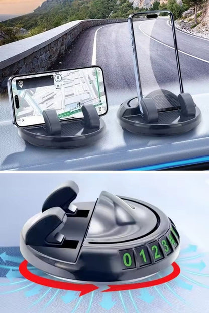 Numaratörlü Güçlü Yapışkanlı 360 Derece Dönebilen Su Geçirmez Araç İçi Telefon Tutucu Plastik Aparat