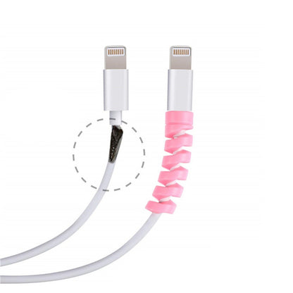 4lü Apple, Android Şaj Kablosu Koruyucu Silikon Spiral Yay Aparat