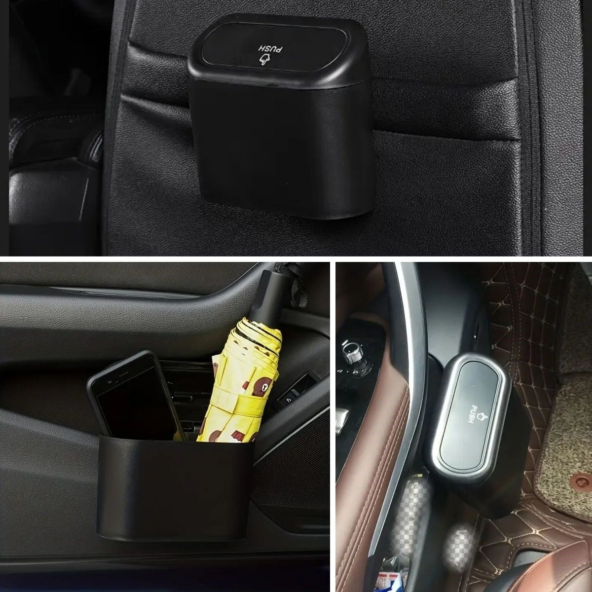 Araç İçi Takılarak Sabitlenebilen Mini Kapaklı Çöp Kovası