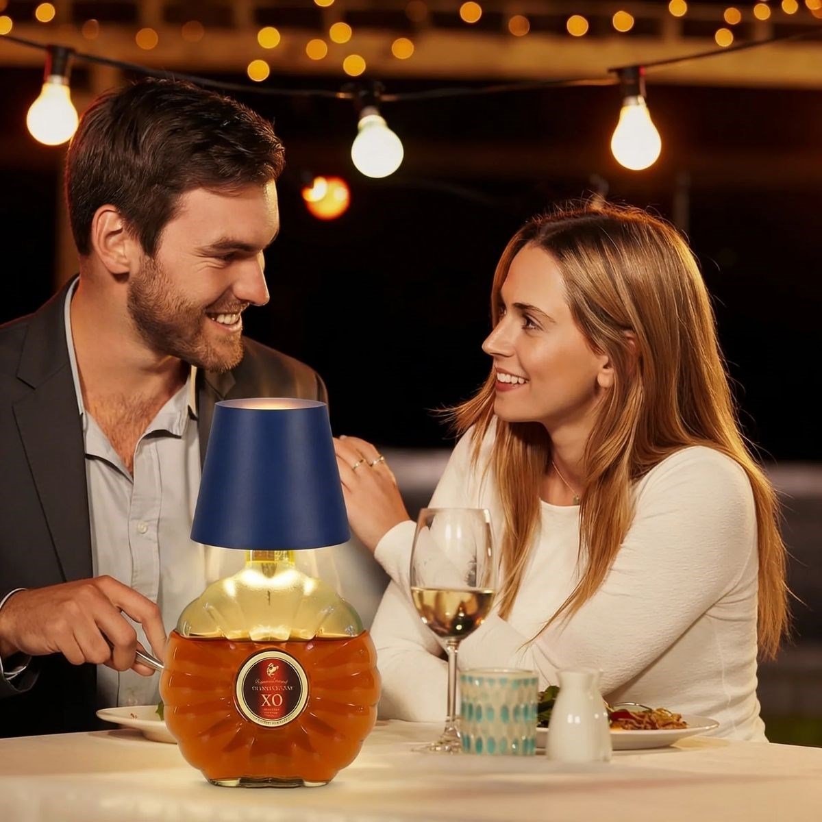 Kablosuz Şarjlı Aplik Şişe Lambası - Dokunmatik 3 Farklı Işık Modlu Şişe İçin LED Masa Lambası