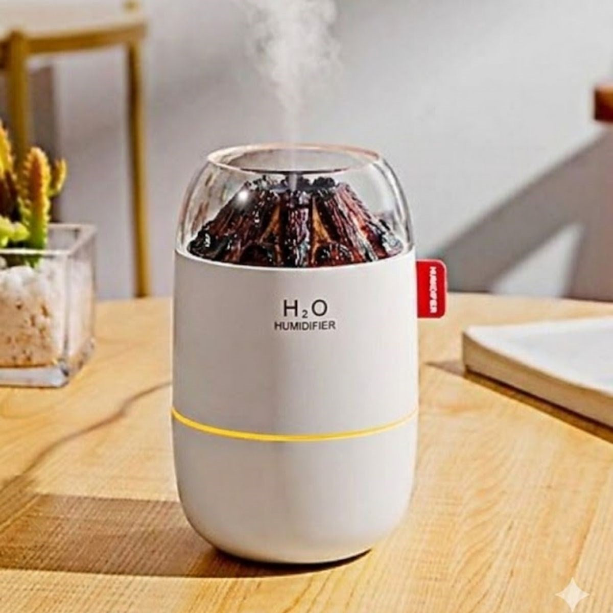 Ahşap Odun Ateşi Tasarımlı 280 Ml Ultrasonik Hava Nemlendirici & Aroma Difüzör – Soğuk Buhar Makinesi, Led Işıklı, Ortam Nemlendirici