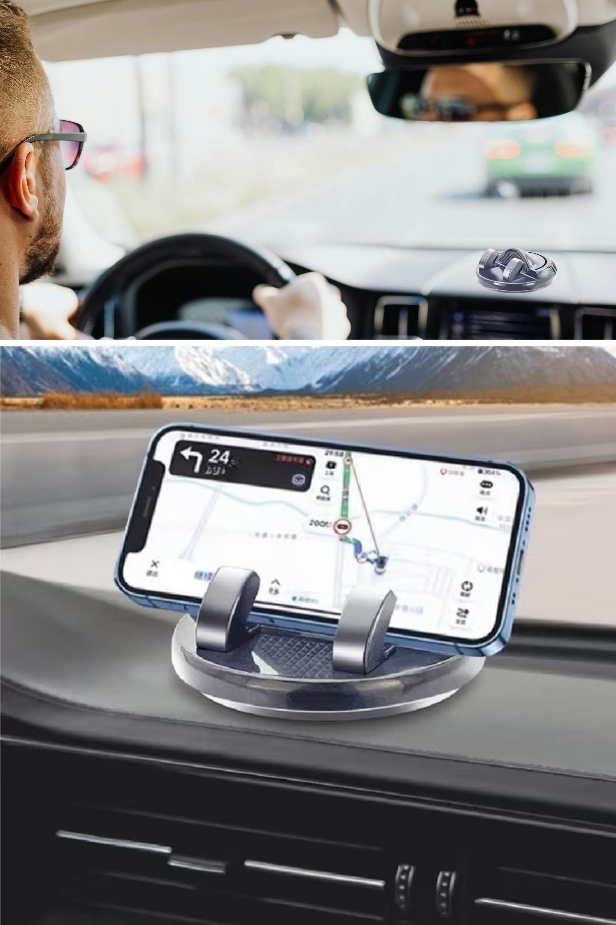 Numaratörlü Güçlü Yapışkanlı 360 Derece Dönebilen Su Geçirmez Araç İçi Telefon Tutucu Plastik Aparat
