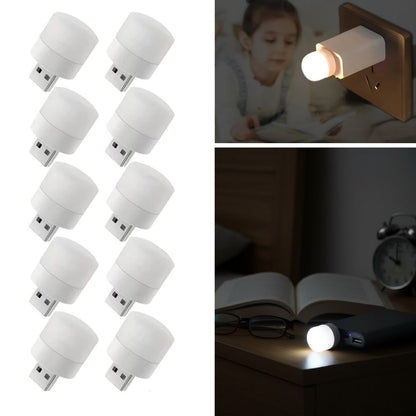 USB Mini Top LED 10’lu Aydınlatma Beyaz Işıklı Gece Lambası, Enerji Tasarruflu Mikro LED Işıklar