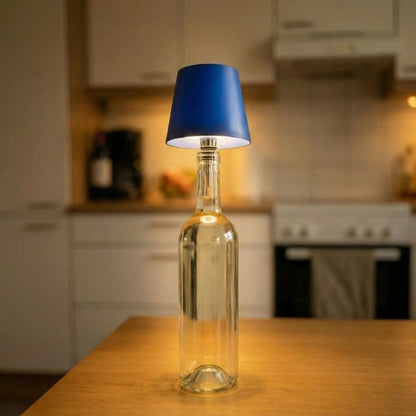 Kablosuz Şarjlı Aplik Şişe Lambası - Dokunmatik 3 Farklı Işık Modlu Şişe İçin LED Masa Lambası