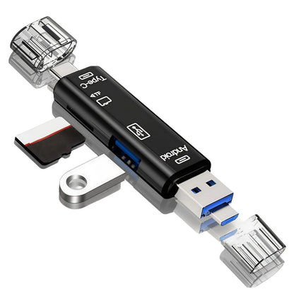 5 In 1 Çok Fonksiyonlu USB 2.0 Micro Sd Kart Okuyucu - Usb/micro Usb/type-C Çıkışlı, Otg Çevirici