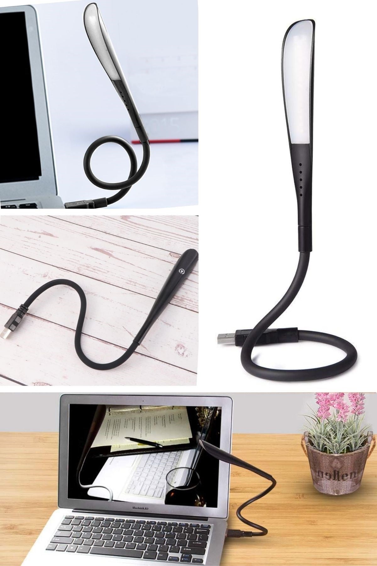 USB Girişli 14 Ledli 3 Kademeli Dokunmatik Masa/Kitap Okuma Lambası Ledi Siyah