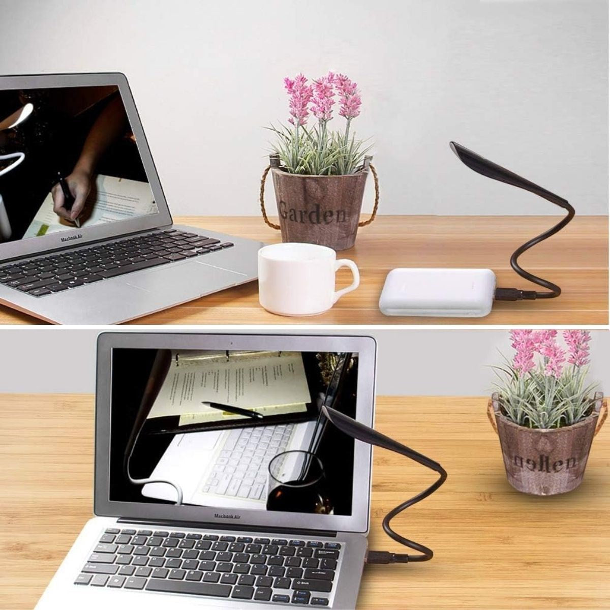 USB Girişli 14 Ledli 3 Kademeli Dokunmatik Masa/Kitap Okuma Lambası Ledi Siyah